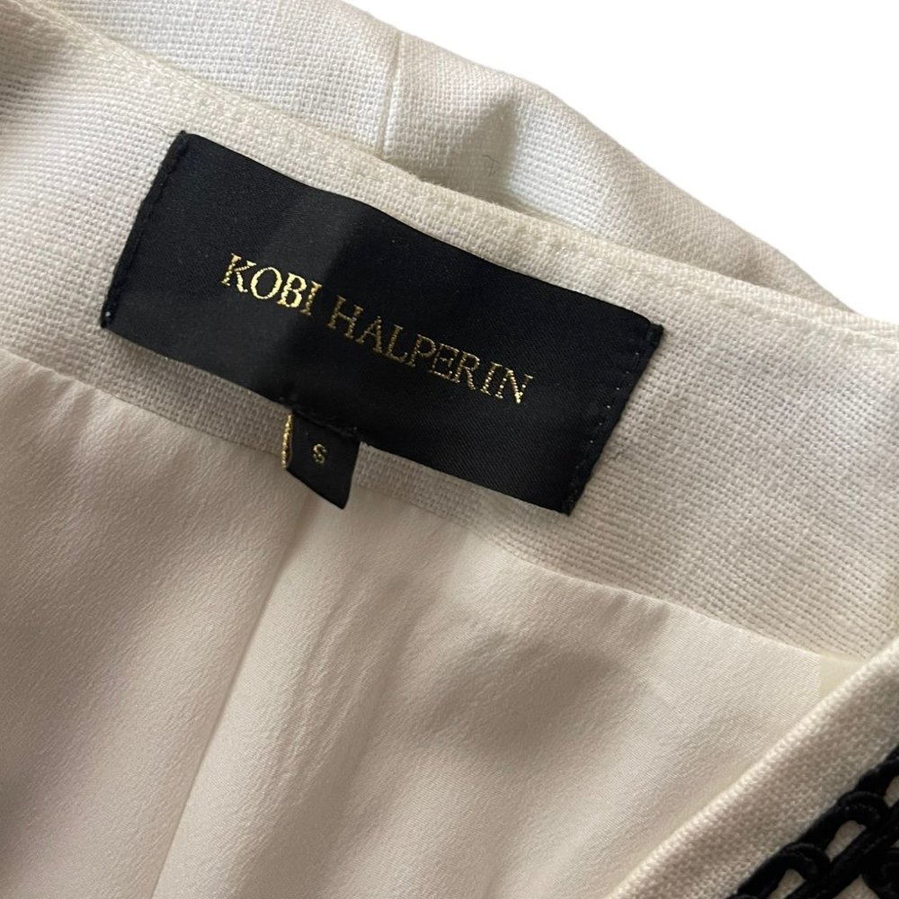 Kobi Halperin White Linen Collared Blazer Small - Picture 7 of 9